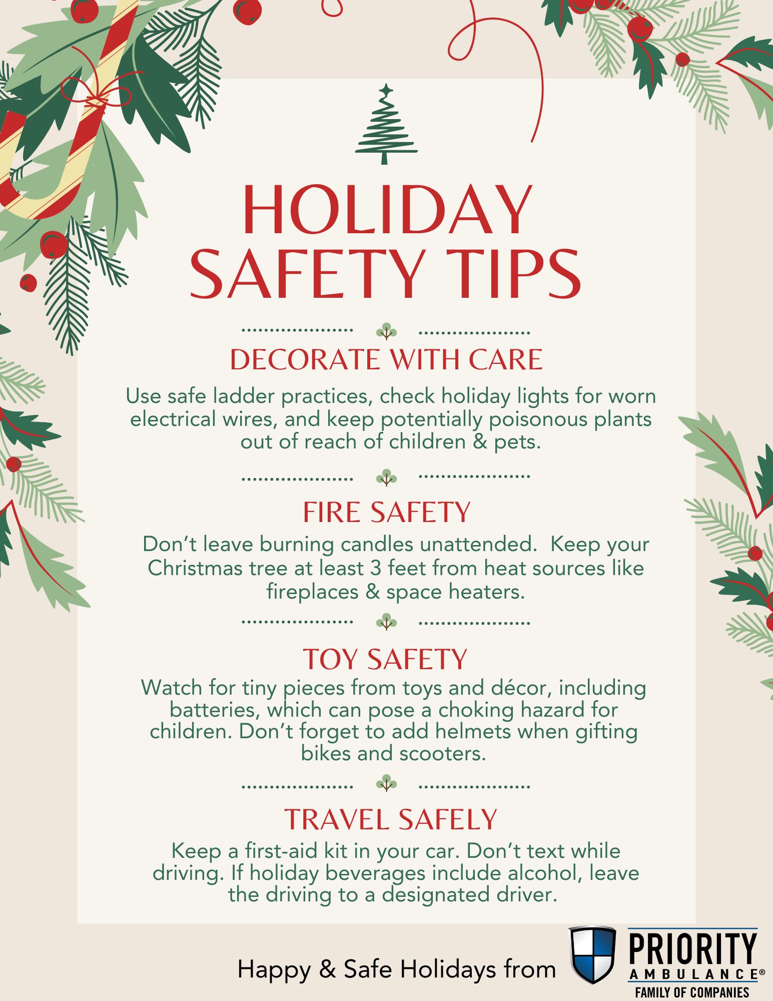 Holiday Safety Tips - Priority Ambulance