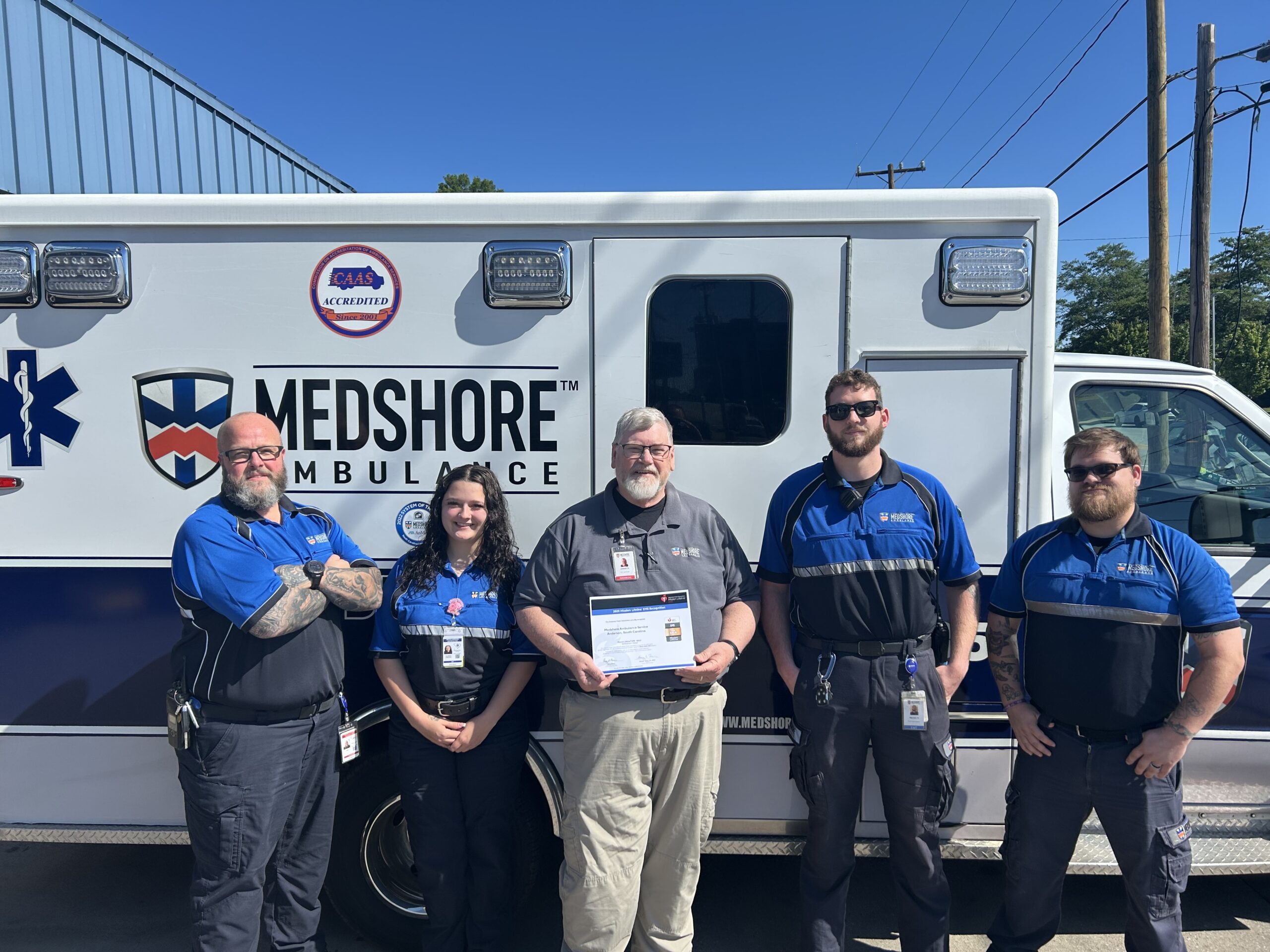 Medshore Ambulance nationally recognized for its commitment to quality care for heart attacks and strokes in Anderson, South Carolina